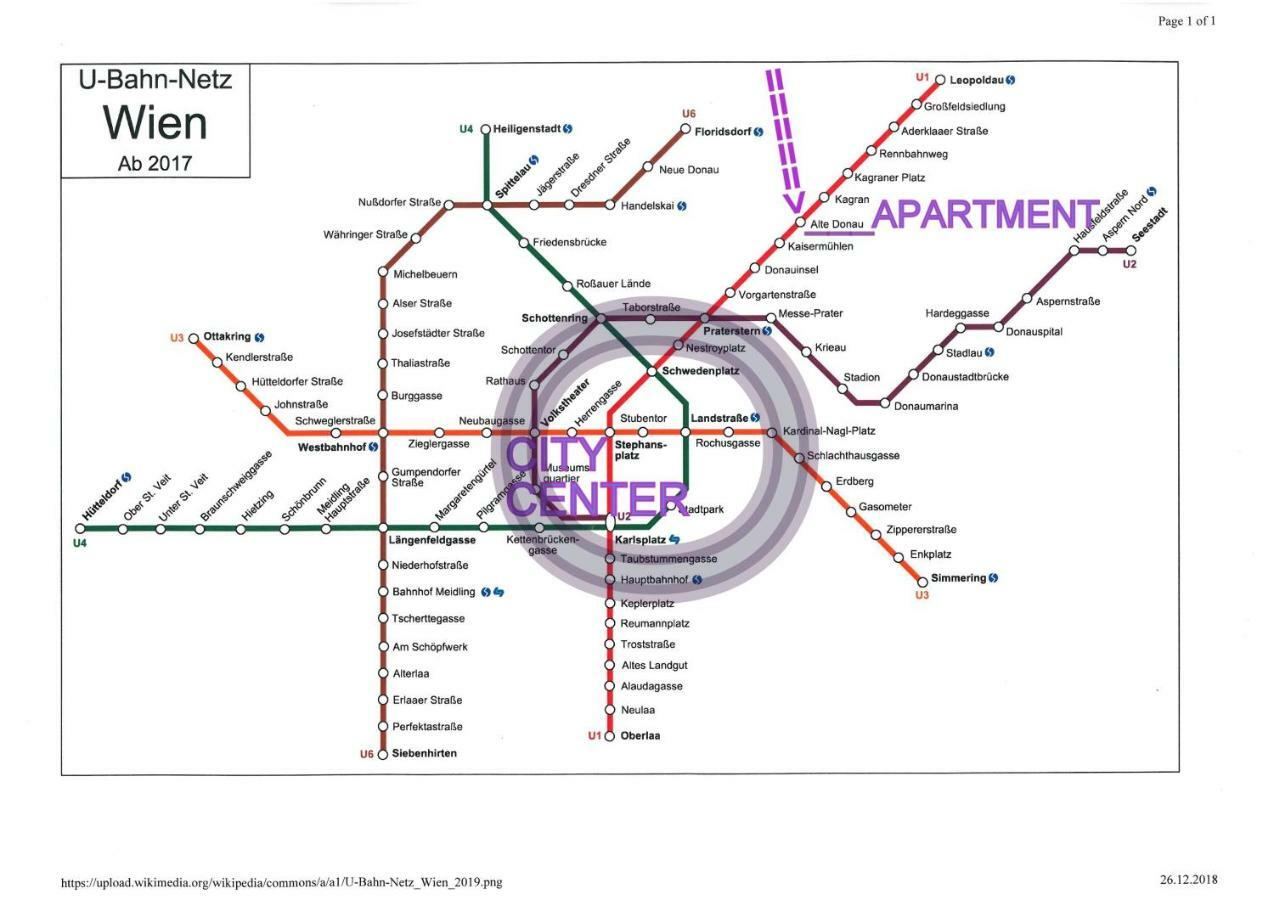 ZENTRUMNAH direkt an UBAHN bei UN-VIC und am BADESTRAND Wien Exterior foto